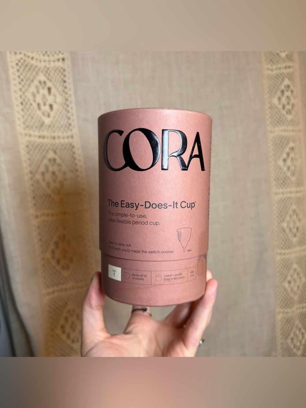 Cora Easy-Does-It Menstrual Cup Size 1 Small NWT